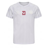 Koszulka piłkarska Dania Pierre-Emile Hojbjerg #23 Strój wyjazdowy MŚ 2022 tanio Krótki Rękaw